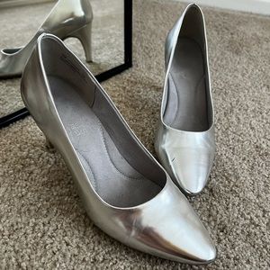 Silver high heels